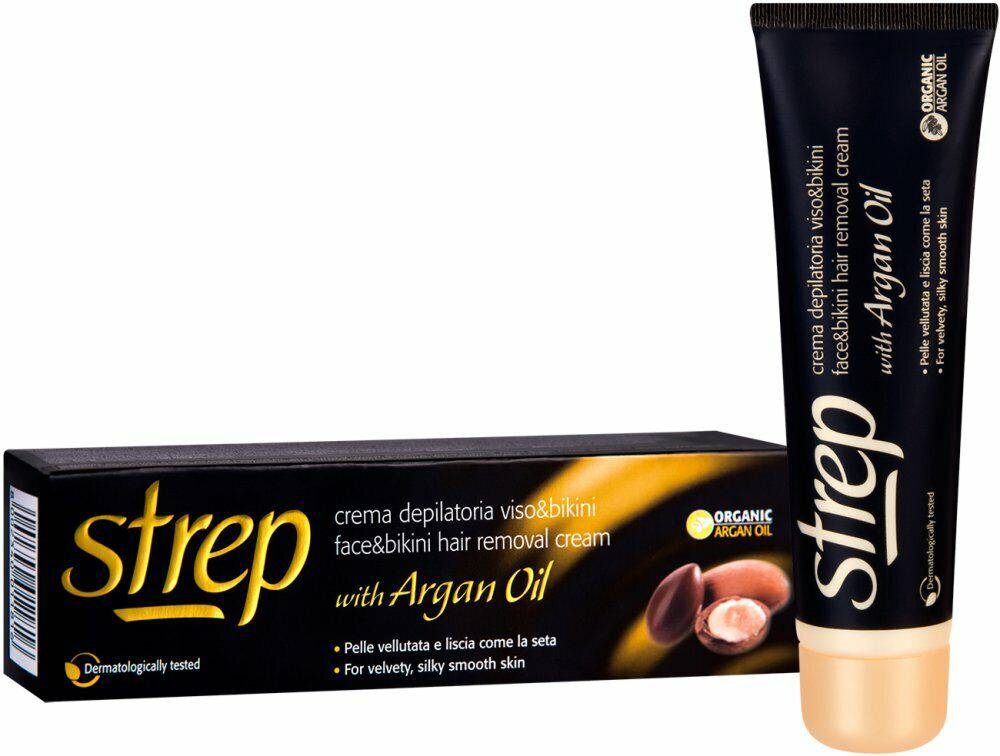 Strep Face & Bikini Hair Removal Cream Argan Oil Crema Depilatoria