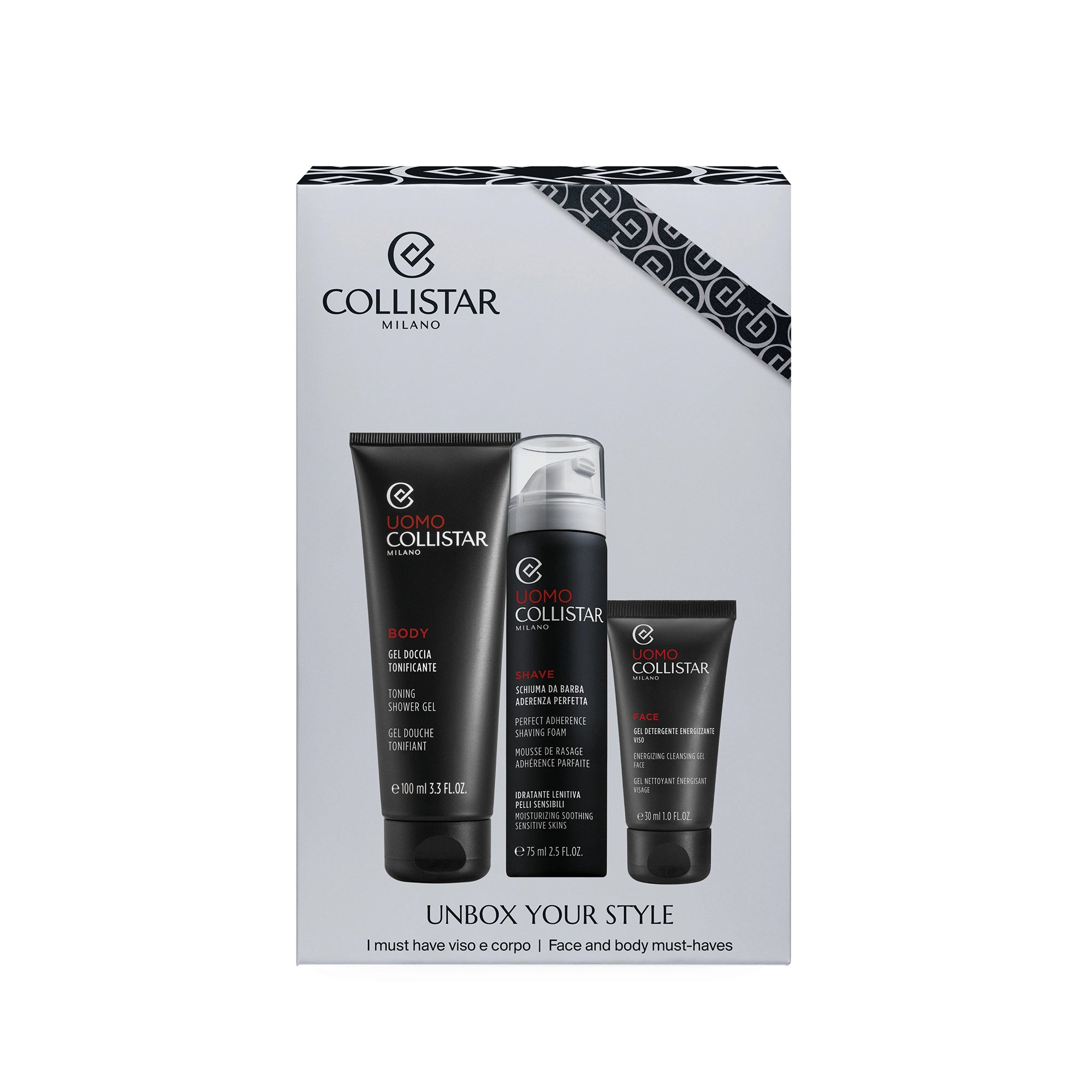 Collistar Cofanetto Uomo Gel Doccia + Schiuma Da Barba + Gel Detergente