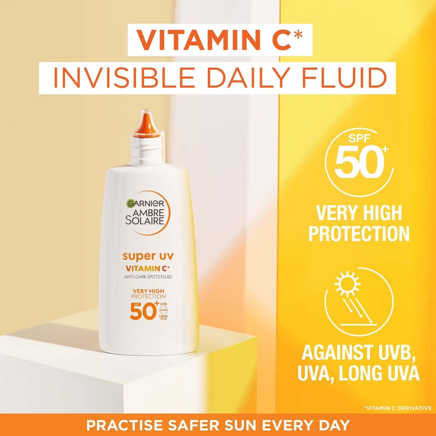 Garnier Ambre Solaire Fluido Anti-Macchie Vitamina C 40ml SPF50+ - Jasmine Parfums- [ean]
