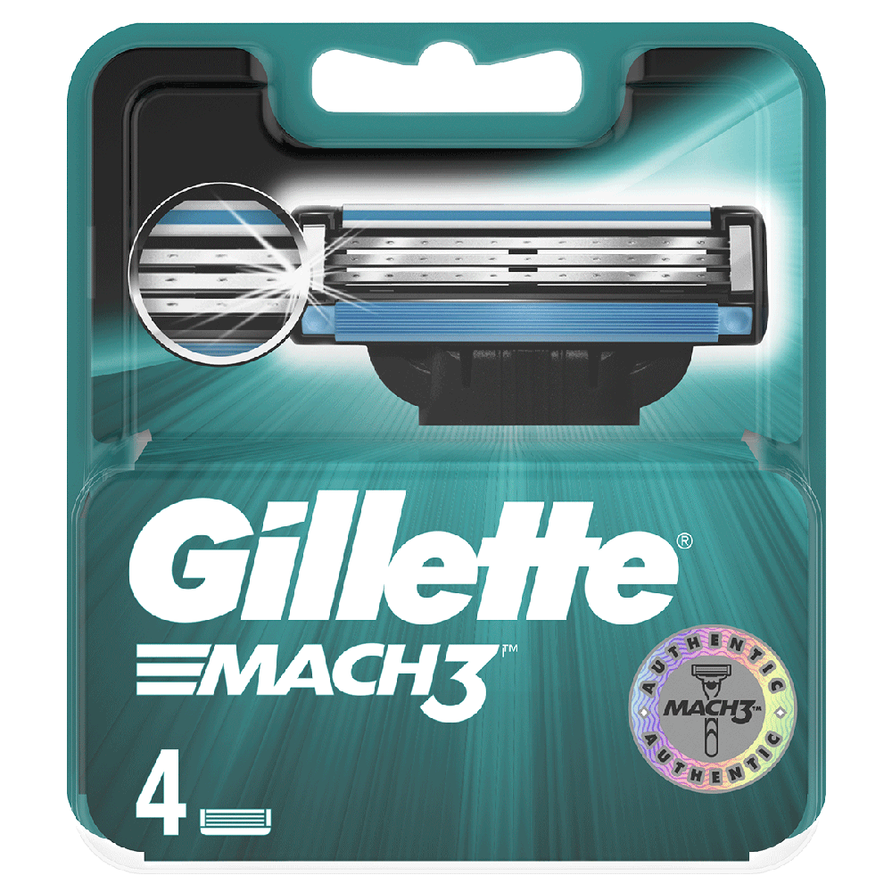 Gillette Mach3 Set di lame di ricambio per rasoio, 4 pz - Jasmine Parfums- [ean]