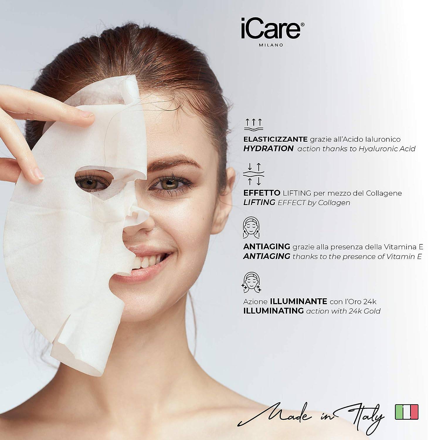 Icare Milano Maschera Anti Età Oro 24k Hydrogel Illuminante Idratante - Jasmine Parfums- [ean]