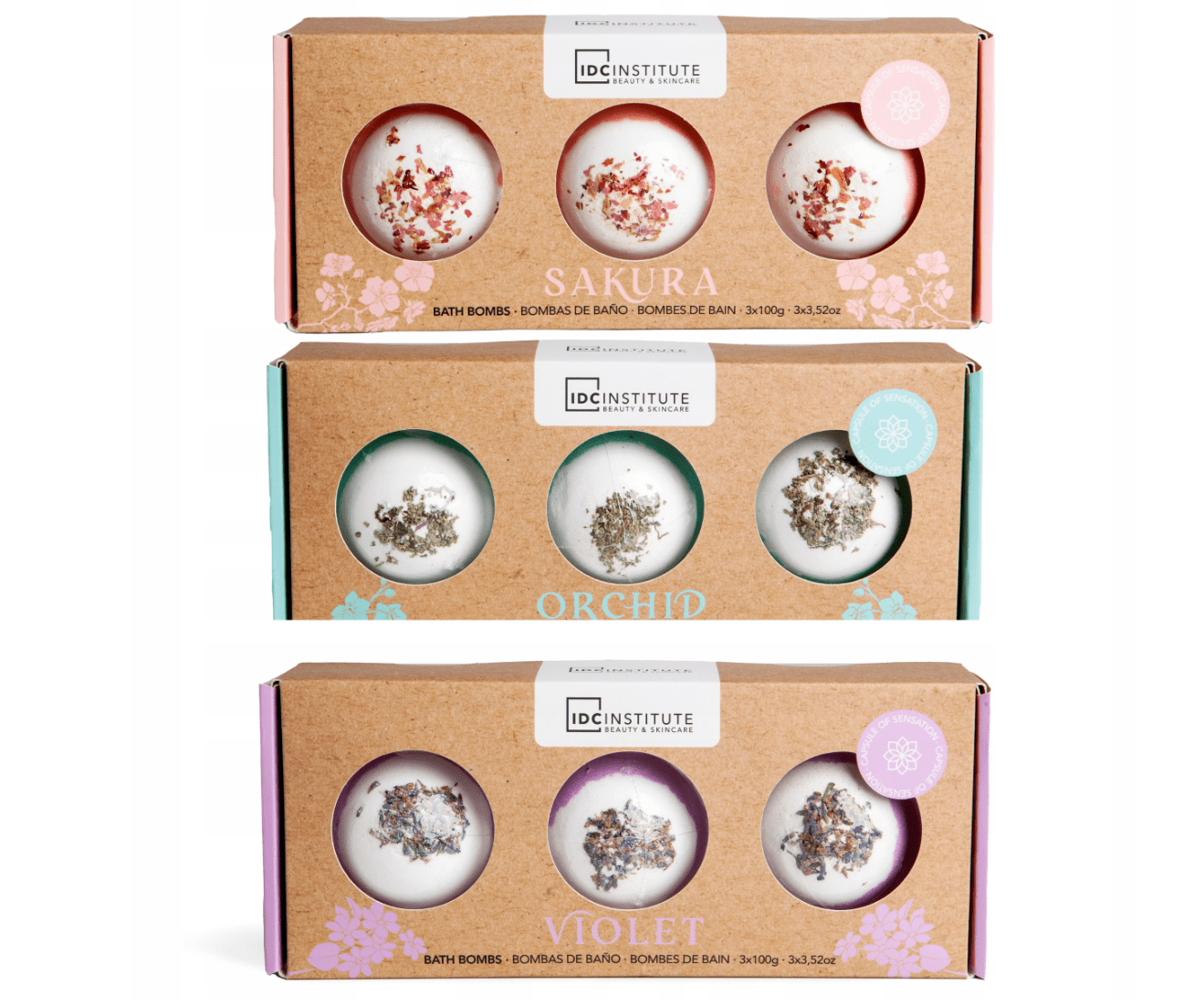 IDC Institute Coffret Trio Bombe Bagno Zen Dried Flowers 3X100 Gr - Jasmine Parfums- [ean]