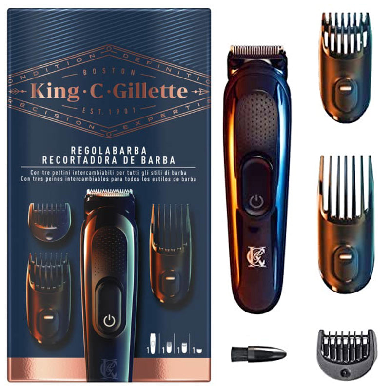 Gillette King C Rasoio Regolabarba + 3 pettini per barba intercambiabili - Jasmine Parfums- [ean]